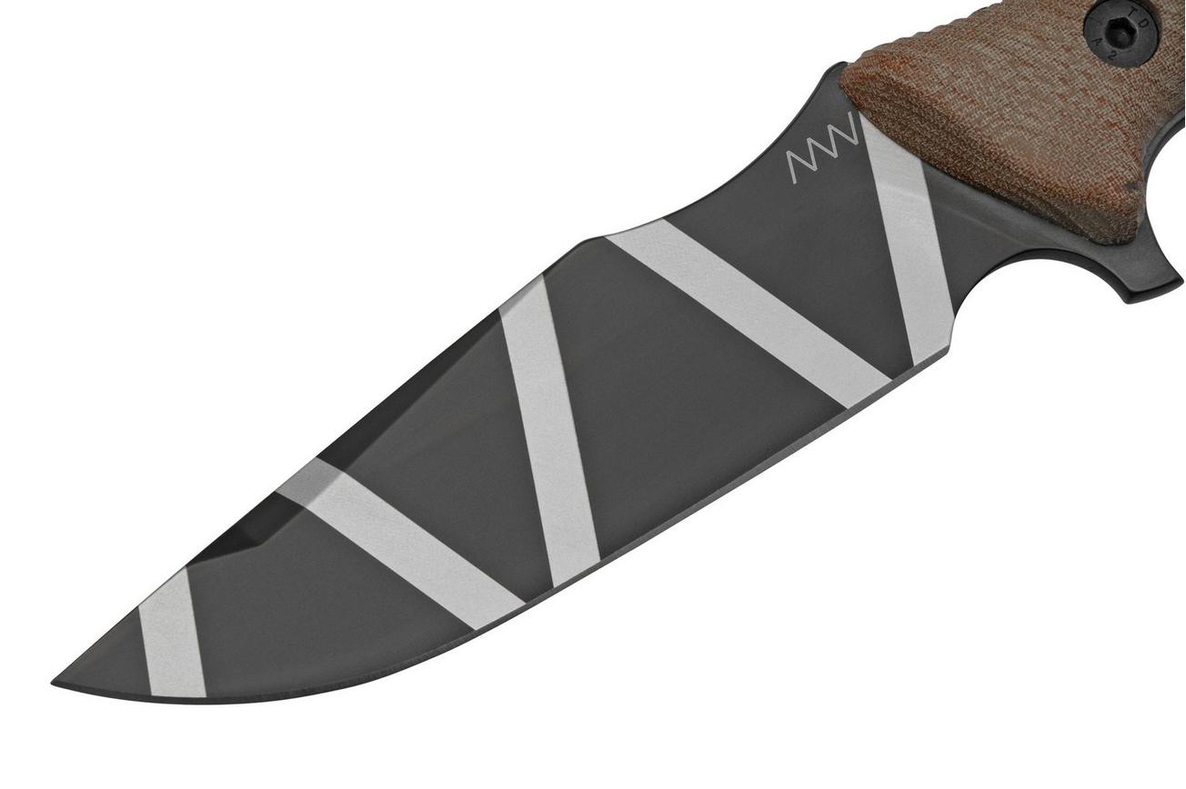 ANV Knives M311 SPELTER DLC Camo Elmax, Coyote Micarta Handle, Black Kydex Sheath, survivalmes