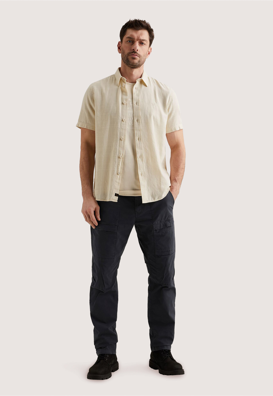 PME Legend PSIS2603256 Short Sleeve Shirt Slubgrid