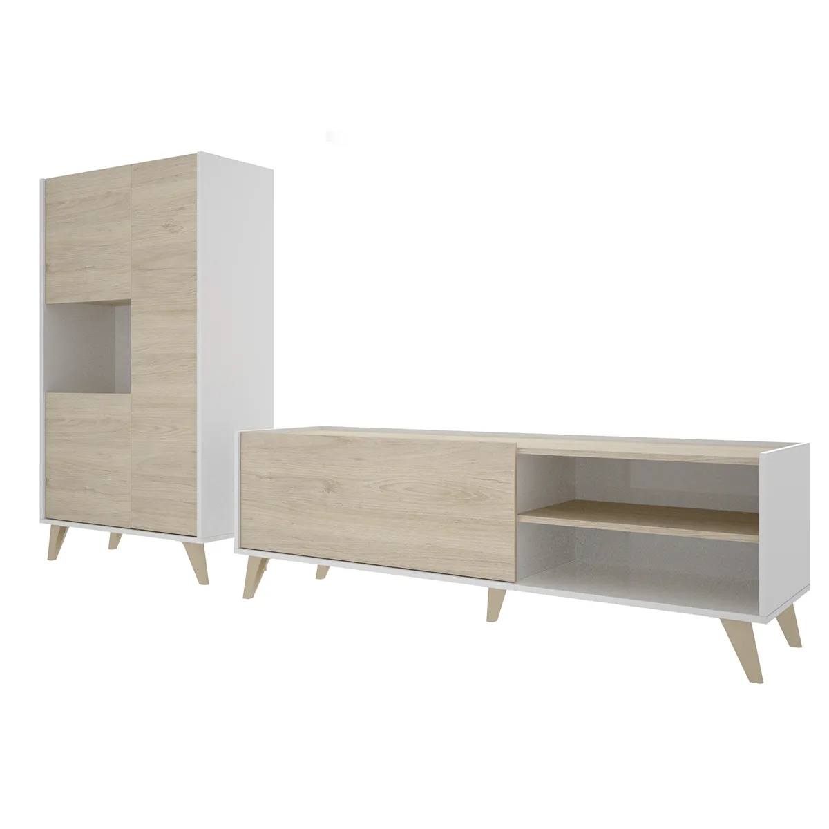 Pegane Ensemble salon - Meuble TV + Buffet
