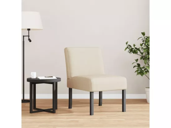 Fauteuil sans accoudoirs crème tissu
