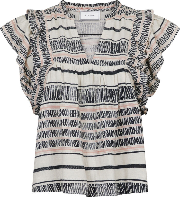 Neo Noir Jayla Stitch Print Top Natural