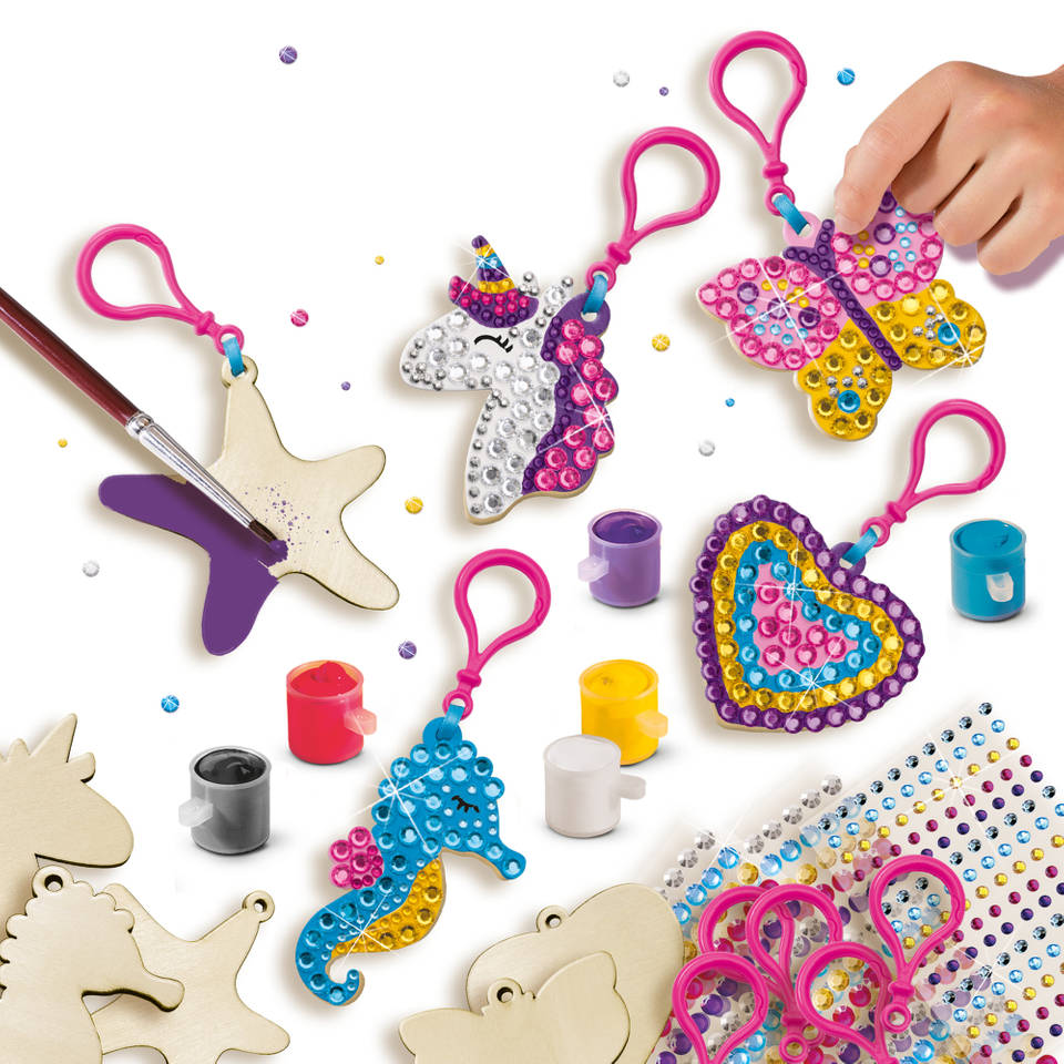 SES Creative Diamond painting houten sleutelhangers