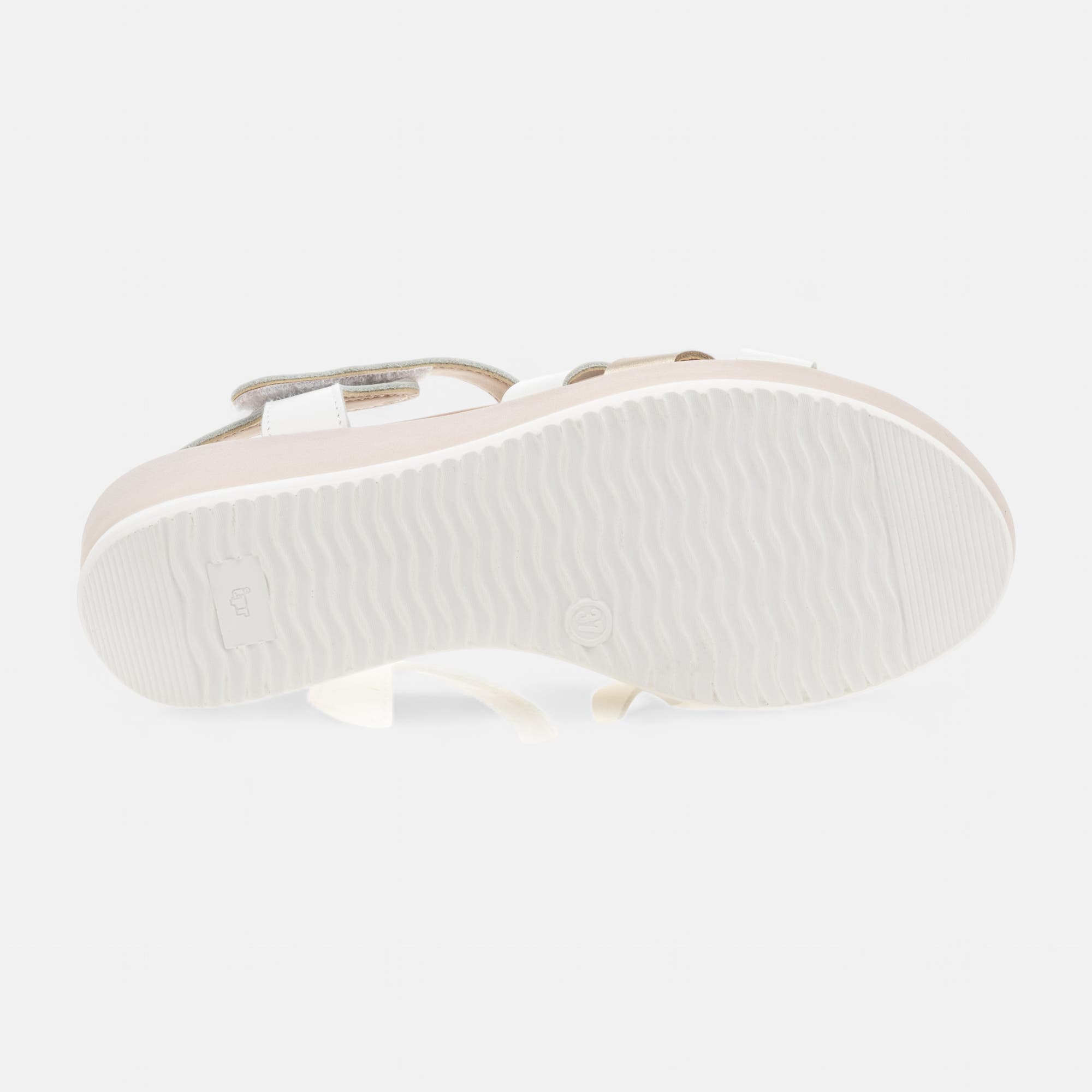 Sandales à talon compensé Femme en cuir blanc