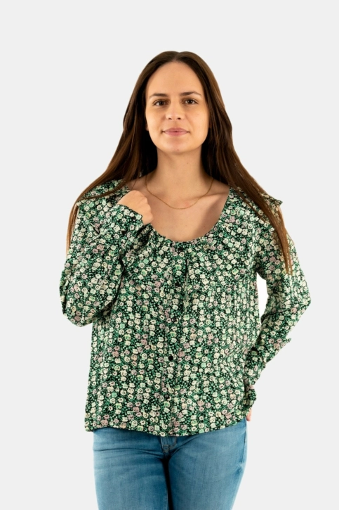 Tee shirt manches longues ichi glover 201183 multi color holly green
