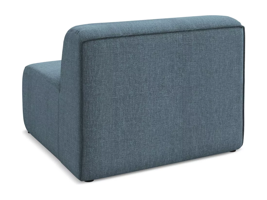 Fauteuil pour canapé modulable en tissu chenille - jeans - EKAHI