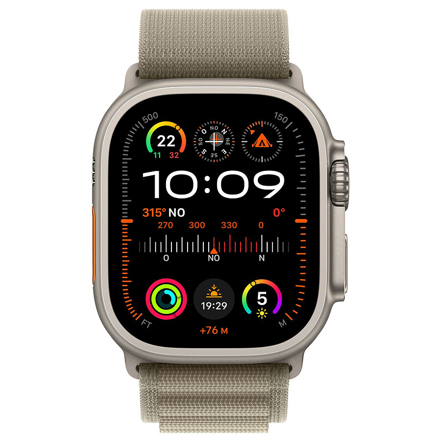 Apple Watch Ultra 2 GPS + Cellular - Titanium Case - Olive Alpine Loop - 49 mm - S