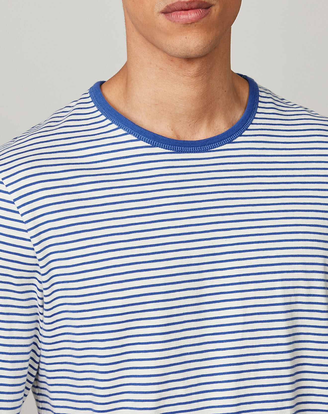 Hartford T-Shirt Crew Stripe craie/royal