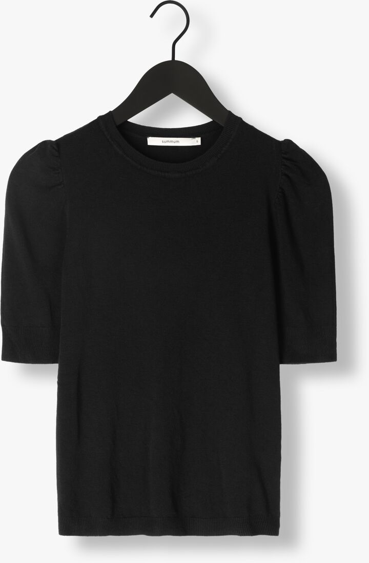 SUMMUM zwarte summum trui short sleeve sweater basic knit