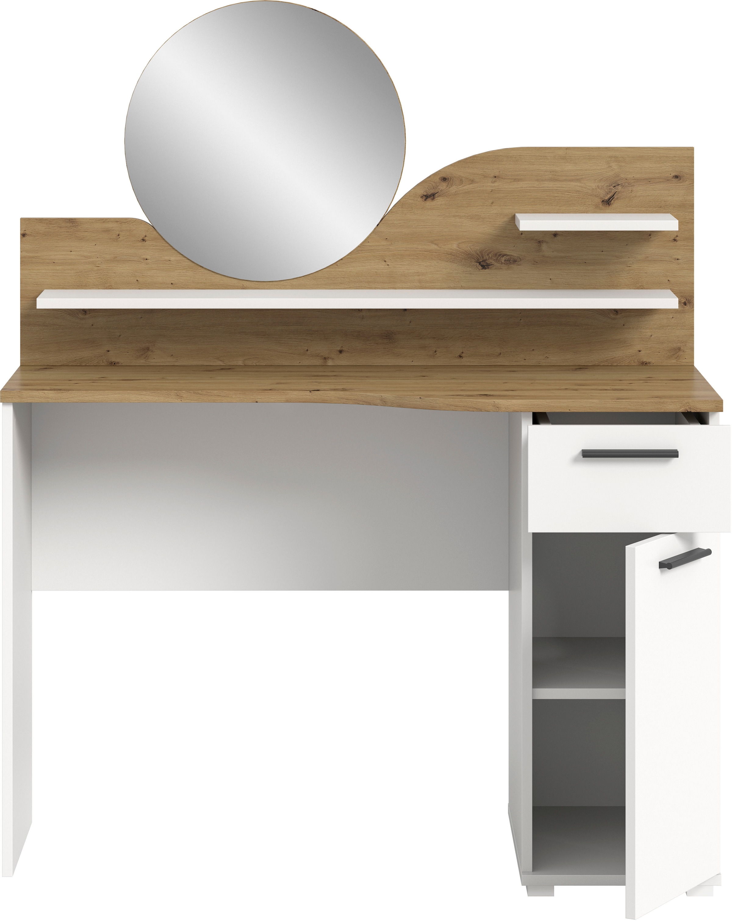 INOSIGN Konsolentisch »Hegomi, Breite 110 cm, 1 Tür, 1 Schubkasten, 2 Ablageböden, 1 Spiegel« Frisiertisch, Frisierkommode, Spiegeltisch, Schminktisch