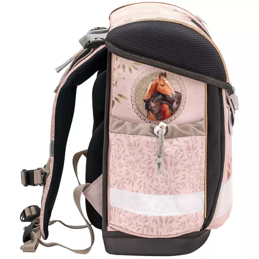 Belmil Schulranzen Classy Schulranzen Set 5-teilig mit Brustgurt Horse Chestnut