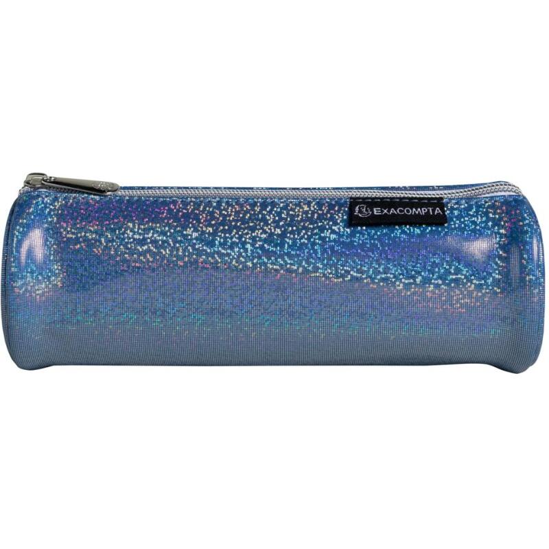 Trousse ronde PU Glitter - 22,5x7,5cm - Couleurs assorties