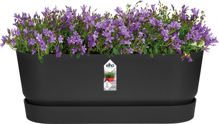 Elho plantenbak Greenville zwart 49 x 19,8 x 17,9 cm