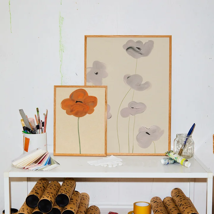 Paper Collective - White Vallmo Poster, 50 x 70 cm