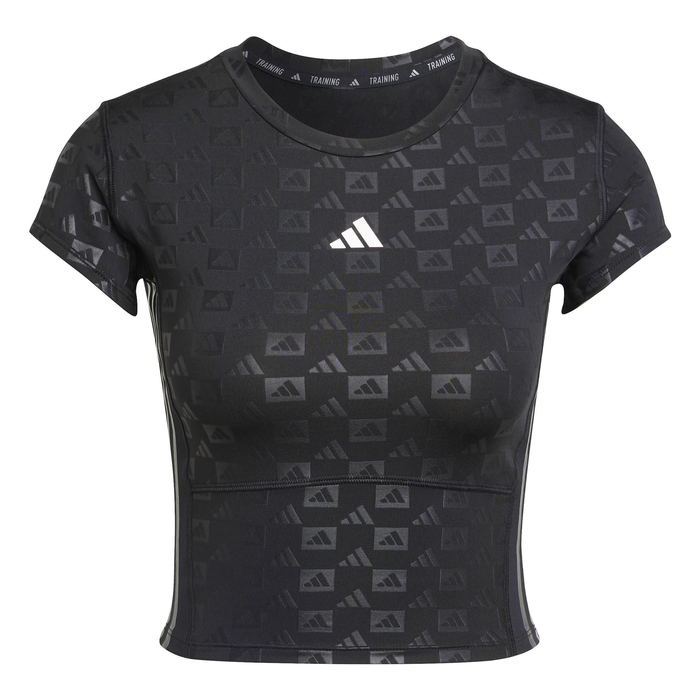 adidas Hyperglam Training Emboss T Shirt Womens