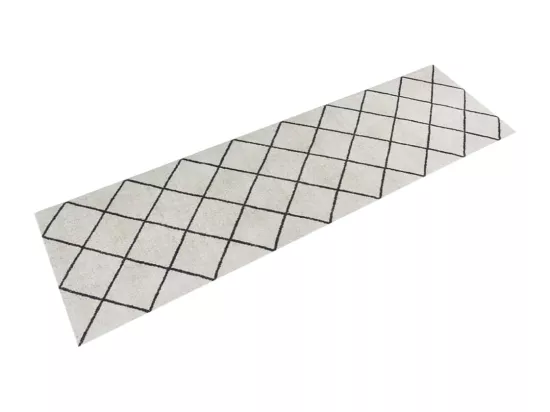 Tapis de cuisine lavable impression carrée 45x150 cm velours