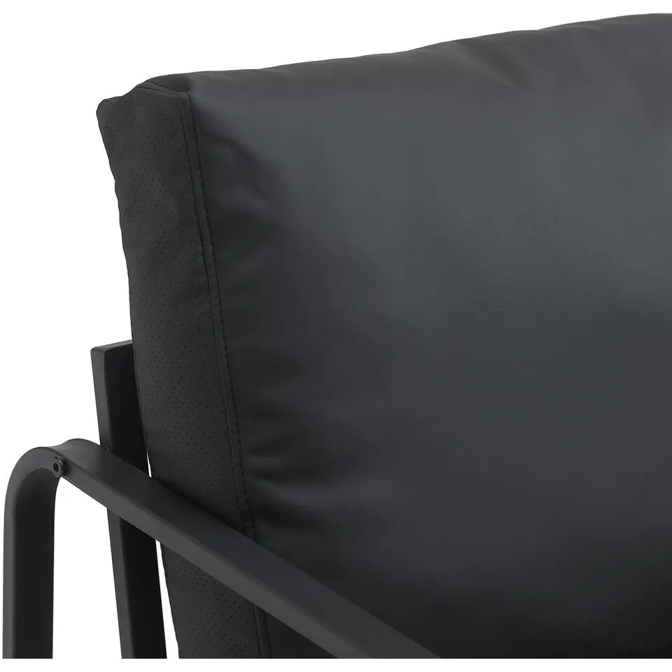 CLP Lounger Manea zwart Frame - Kunstleer - zwart