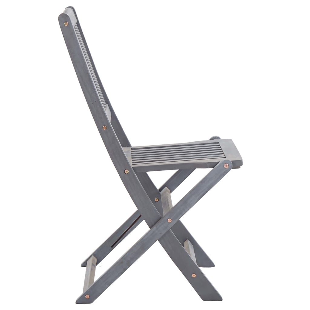 Mobilier à dîner de jardin 5 pièces bois d'acacia massif gris