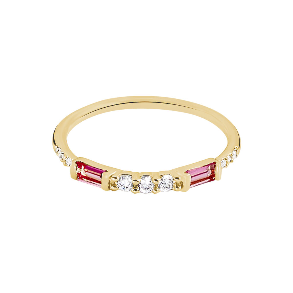Bague Plaqué Or Jaune Calvin Oxyde De Zirconium