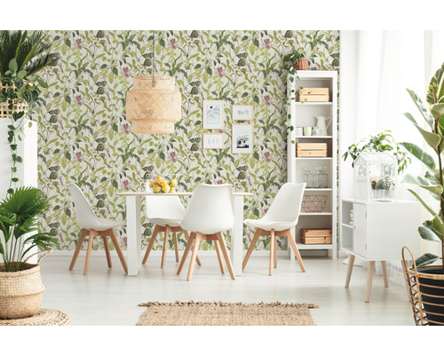 Vliesbehang 37988-1 Michalsky 4 - Verandering is goed jungle rank crème groen