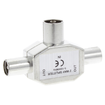 Q-Link coax splitter tv metaal 1 female/2 male