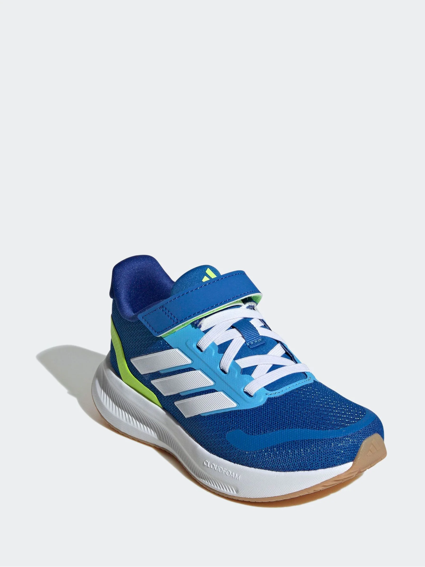 Blauw/limoengroen - adidas Runfalcon 5 kindersneakers met elastische veters