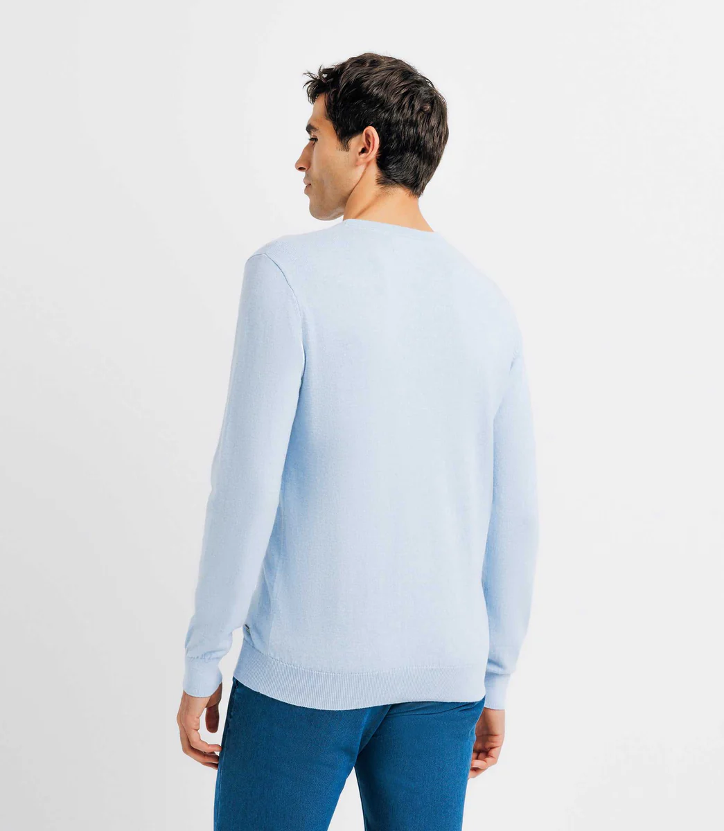 Pull col rond double fil ciel