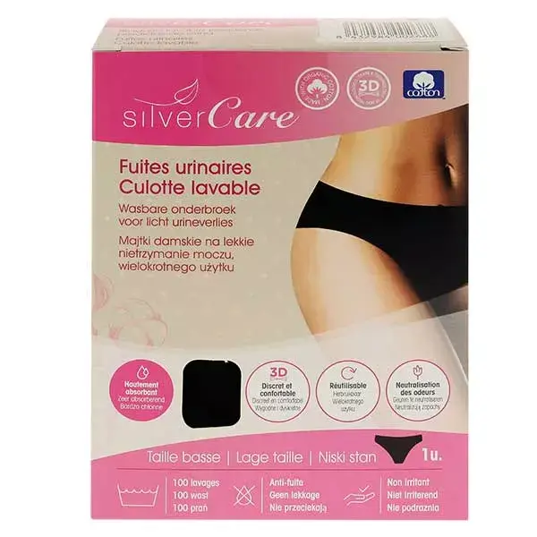 Calcinha Silvercare para incontinência urinária de cintura baixa - Tamanho XL (46/48)