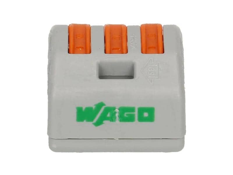 WAGO Verbindungsklemme Wago Klemme 3L 3-fach, 8 Stück 8er Packung Wago Klemmen für 0.14 - 4 mm² Kabelquerschnitt und max. 32 A