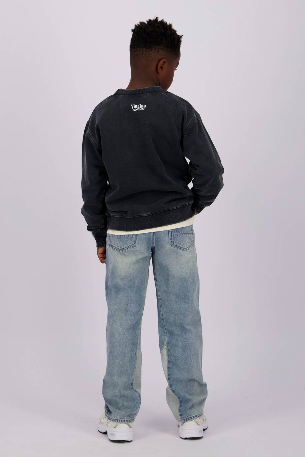 Vingino sweater Nas met printopdruk zwart