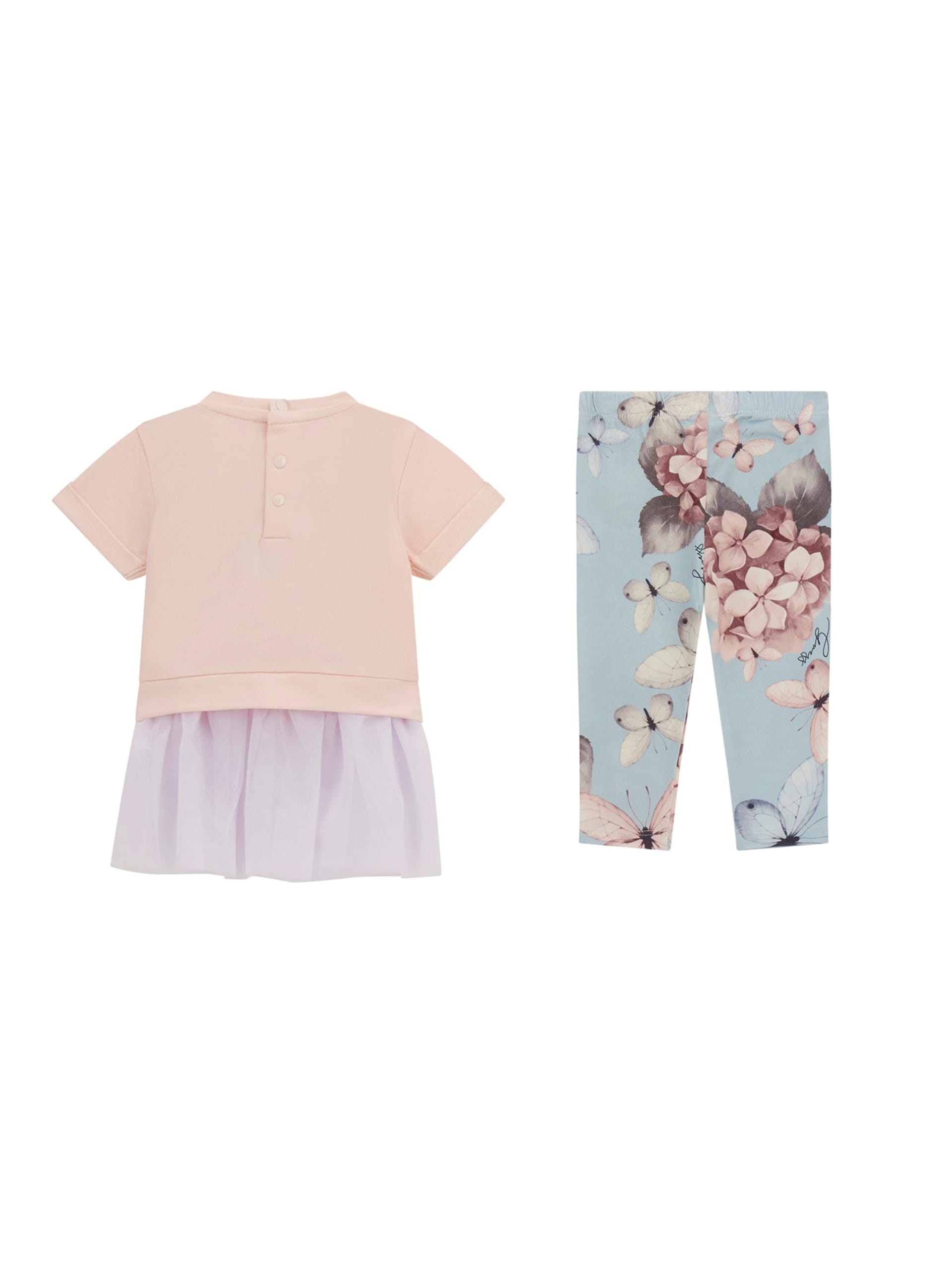 Conjunto de camiseta e legging com estampa de borboleta (0-24 meses)