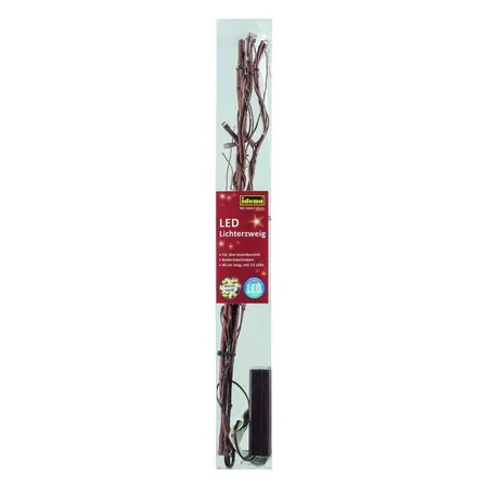 Idena Lichterzweig mit 12 warm weißen LED, 40 cm, braun
