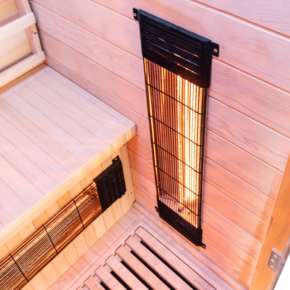 Dewello® Infraroodcabine Infraroodsauna HAMLIN 90cm x 90cm incl. 4 full spectrum emitters, koolstof emitters, 1 persoon, LED