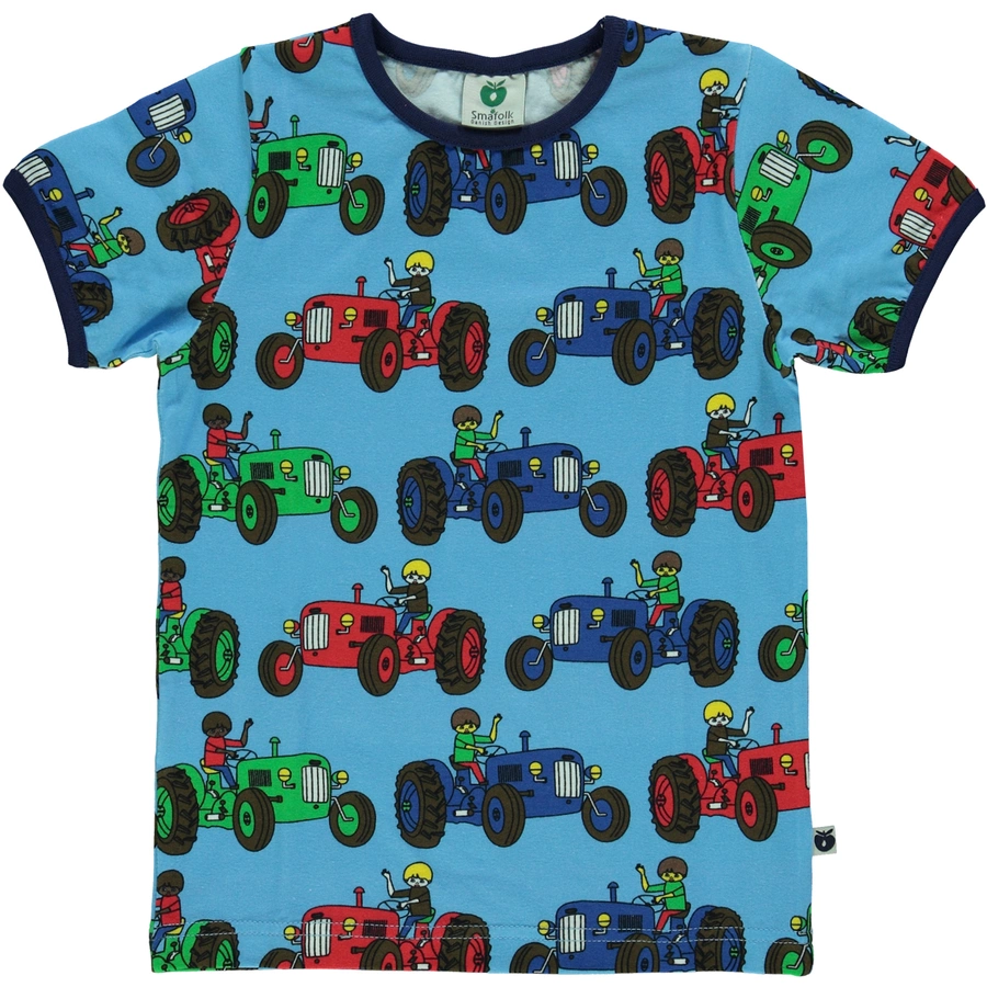 Smafolk T-Shirt Tractor blue grotto