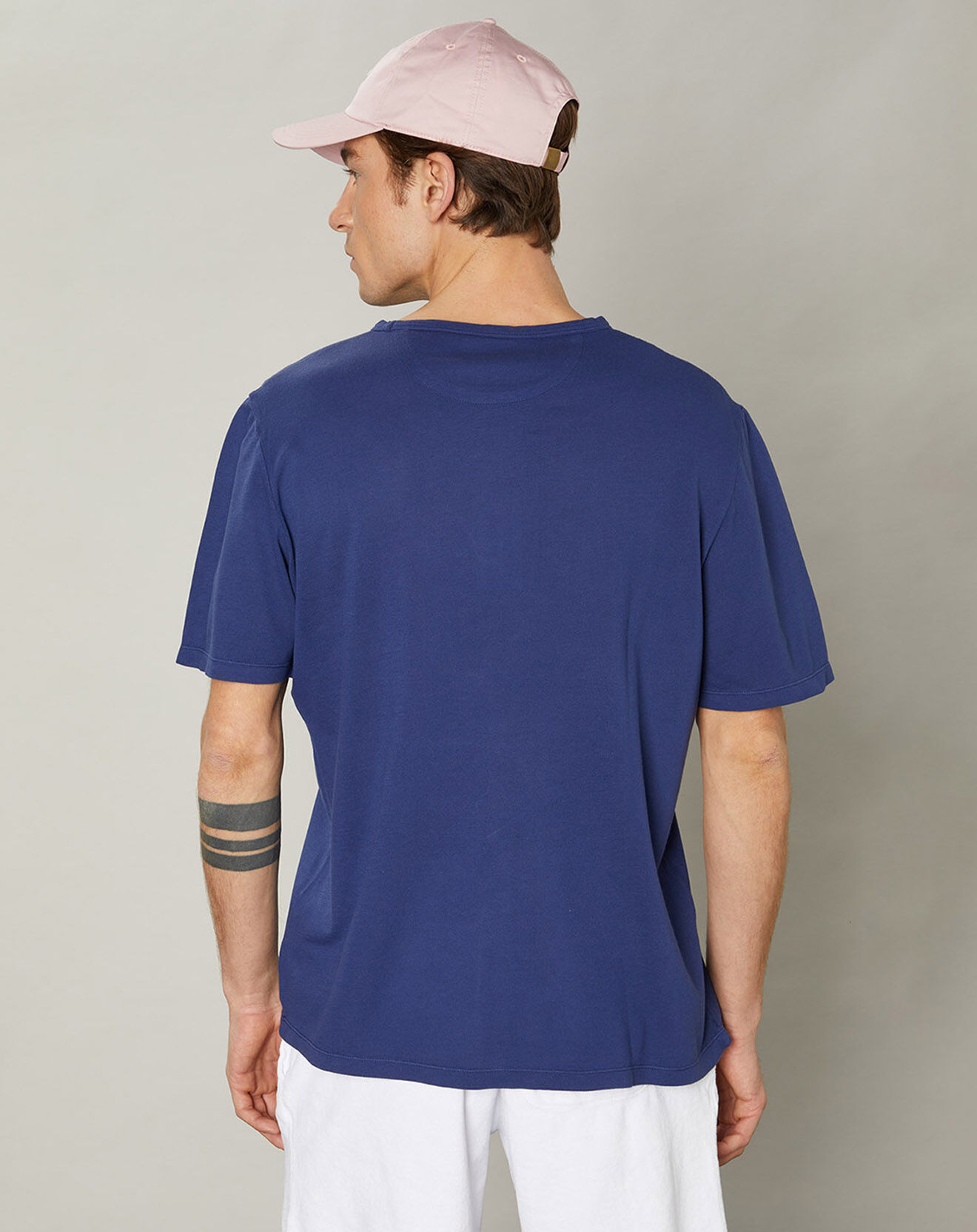 Hartford T-Shirt piqué Pocket bleu worker