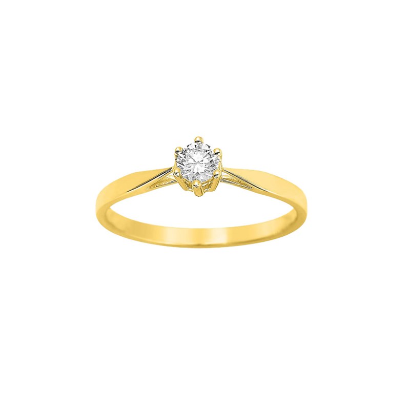 Bague Femme - Or 18 Carats - Diamant 0,18 Carats