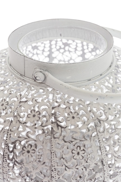 Orient-Laterne LALE - weiß - Metall