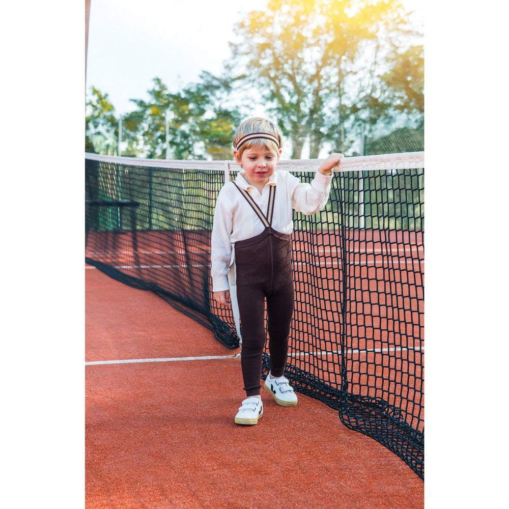 Køb Silly Silas Chocolate Brown Striped Footless Strømpebukser