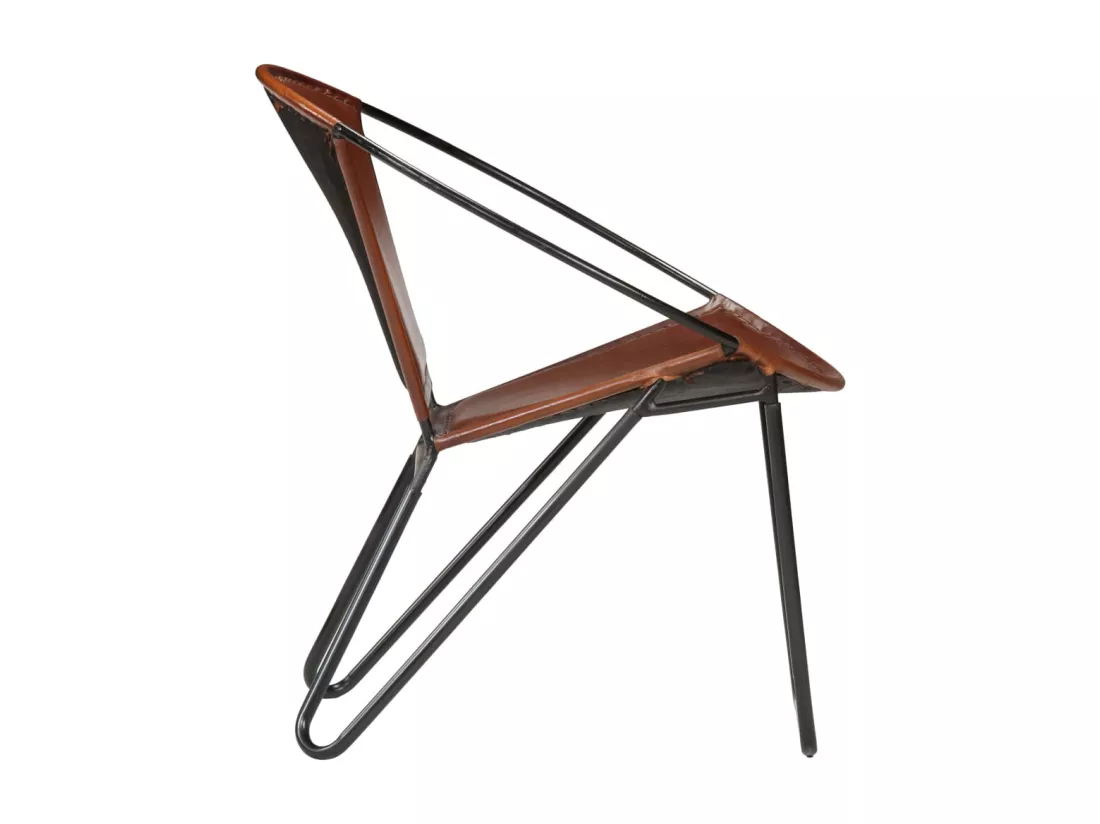 Fauteuil Marron Cuir véritable