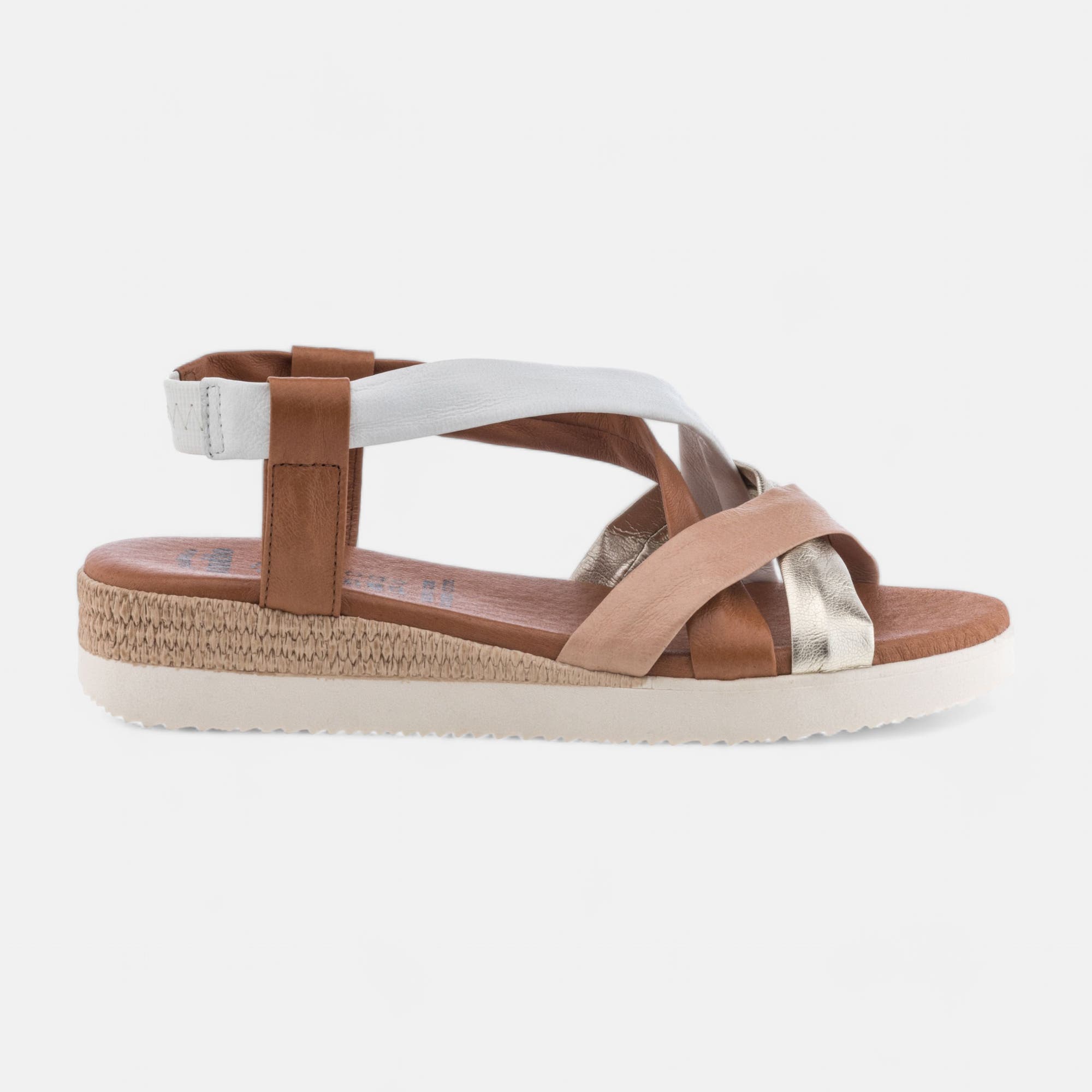 Sandales Femme en cuir cognac