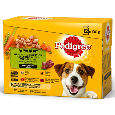 Pedigree Pouch Selection 4x12x100g