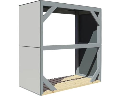 Haardhoutopslag Bertilo 151 x 75 x 154 cm antracietgrijs