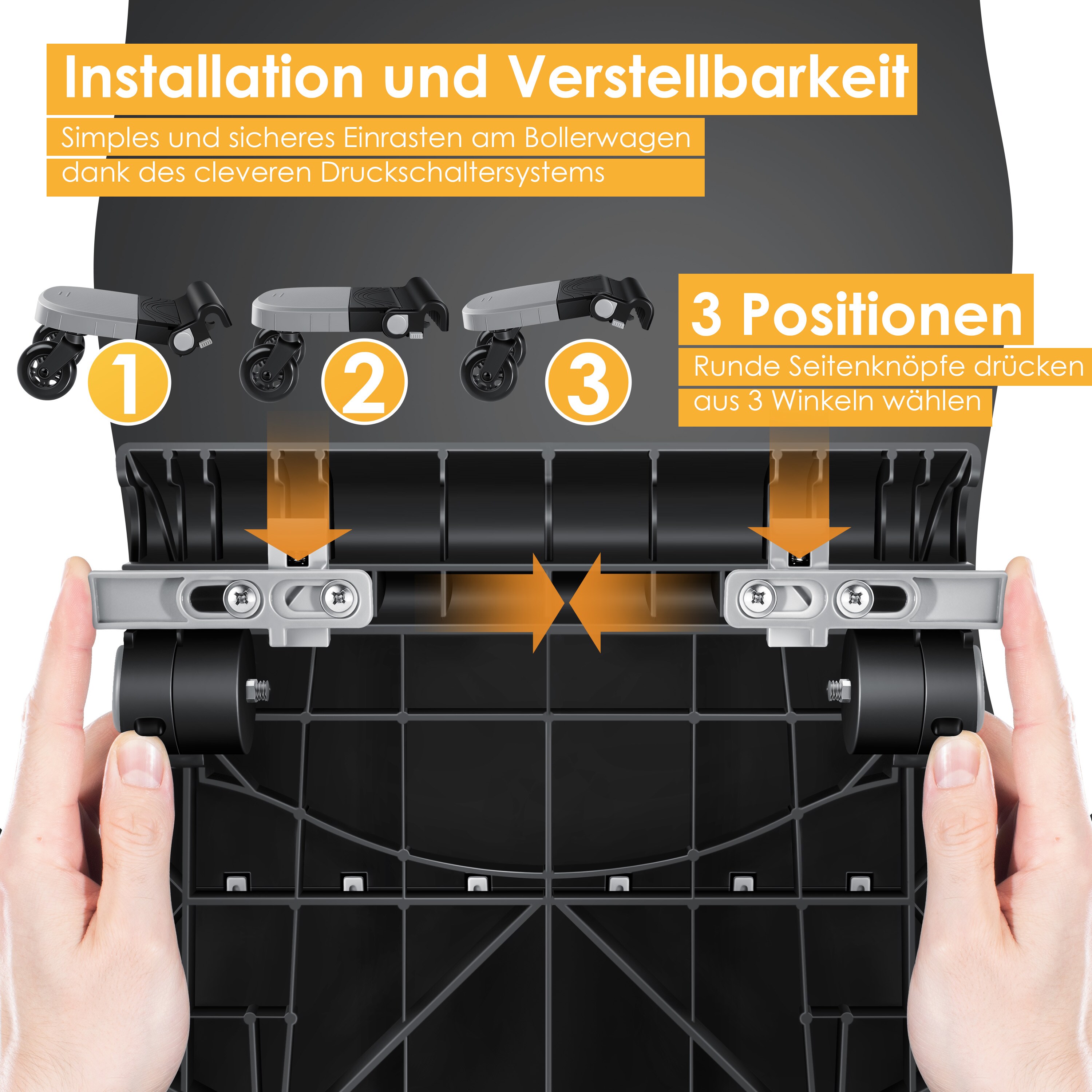 KESSER® Trittbrett Mitfahrbrett Zubehör passend für LOOPS Faltbarer Bollerwagen Handwagen ,mit 360° drehbaren Rädern,bis zu 25 Kg belastbar