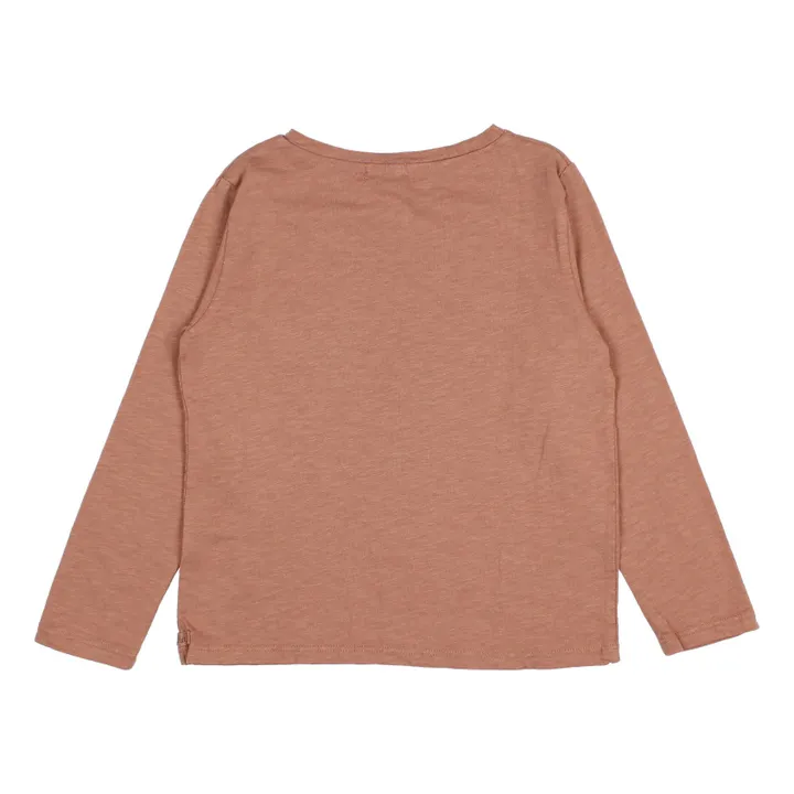 Búho T-Shirt Coton Bio Flammé Poche | Terracotta