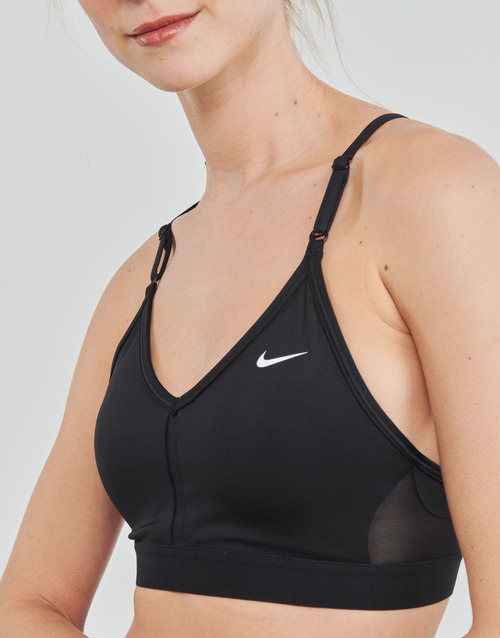 Nike - V-Neck Light-Support Sports Bra - BLACK/BLACK/BLACK/WHITE