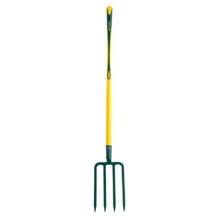 Fourche à bêcher Leborgne à douille 4 dents triangulaires 11mm manche pomme