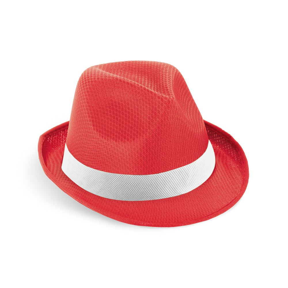 hi!dea 99086 - Chapeau en PP avec ruban en polyester blanc