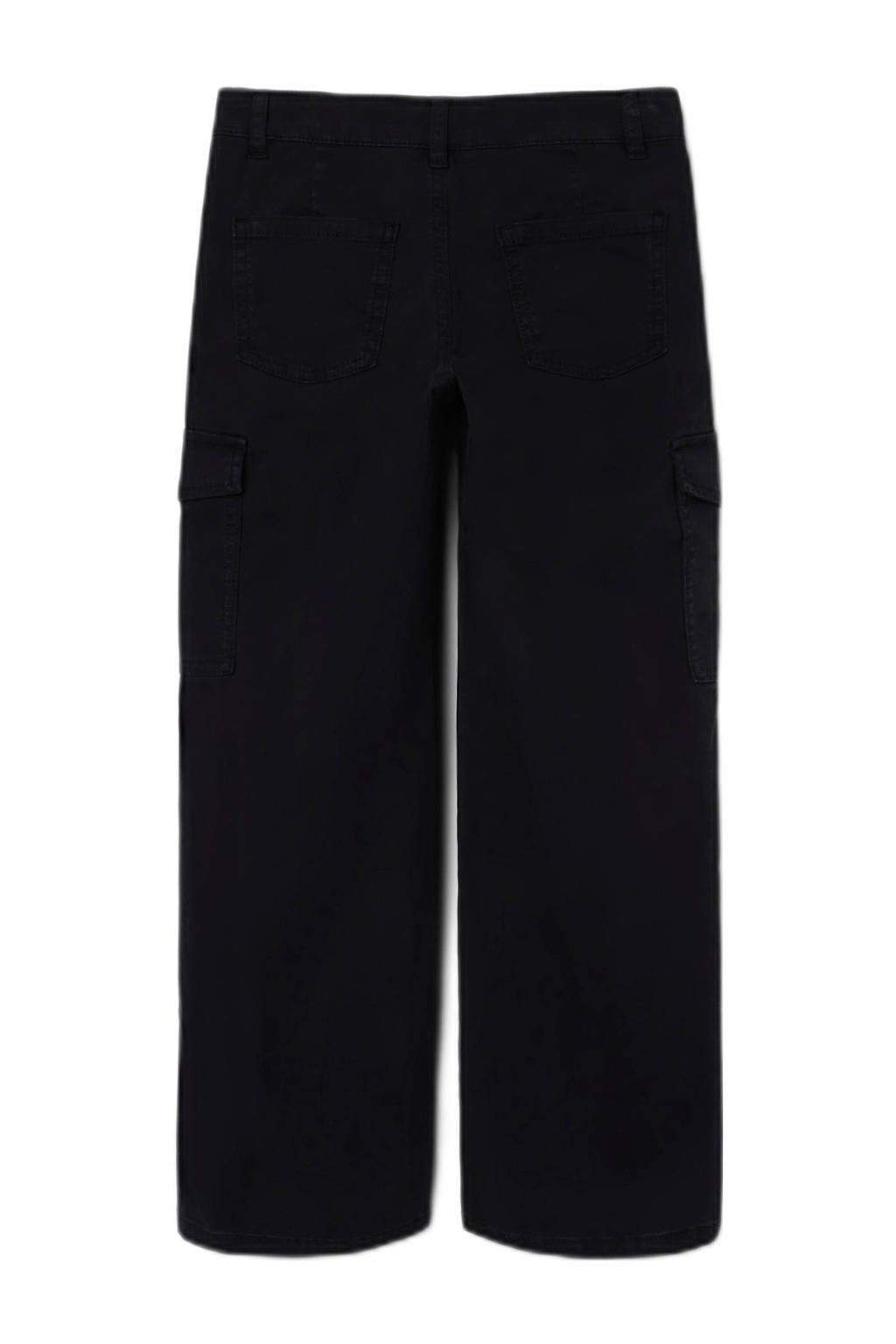 NAME IT wide leg cargobroek NKFROSE zwart