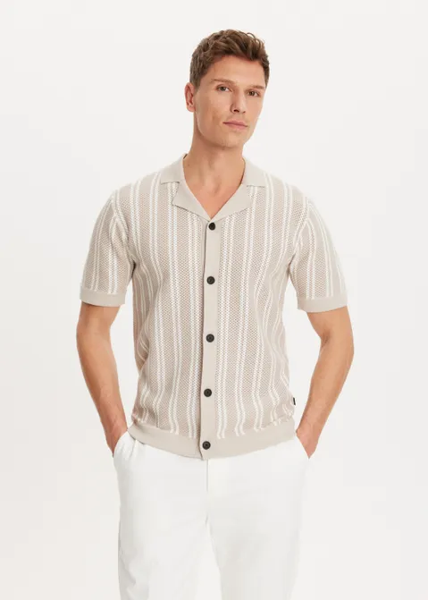 Vest met korte mouwen zand (ZAND)