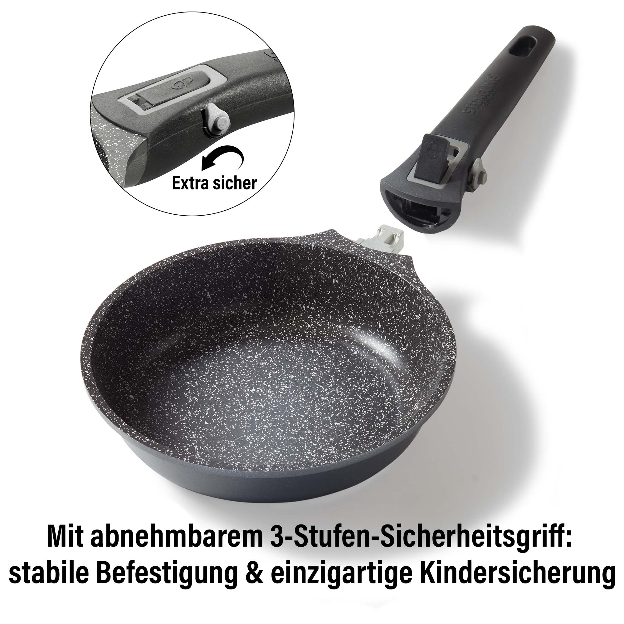 STONELINE® Imagination PLUS Kochgeschirr-Set, 8-tlg., mit abnehmbaren Griffen, rot