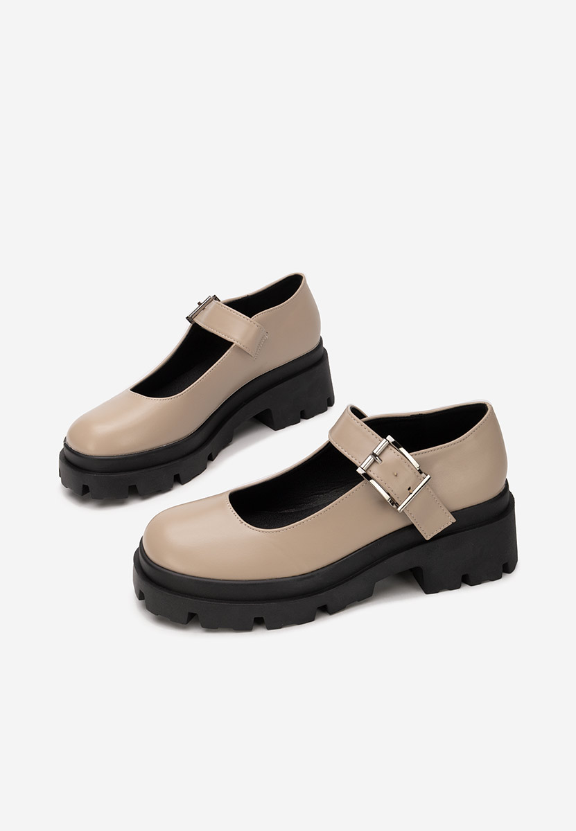 Chaussures à plateforme beige Masovia